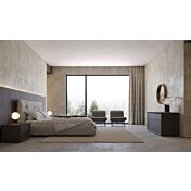 Comodini con apertura push-pull, finitura Nobilitato Teak