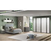 camera bianco lucido e grigio