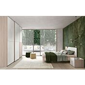 Camera matrimoniale scontata completa in Noce brina e Cemento artico