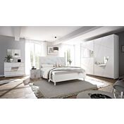 Camera da letto con inserti specchio in finitura Bianco