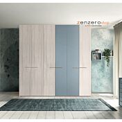 Armadio moderno a 6 ante battenti in finitura Noce brina e Cadaques