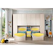 Cameretta doppio ponte Fulvia, finitura Betulla e Giallo