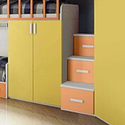 letto a castello con scaletta cassetti