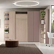 Cameretta con letto salvaspazio e armadio angolare, Olmo e Brown Zenzero Shop