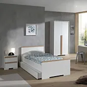 Cameretta moderna composta da armadio 2 ante, letto e comodino 