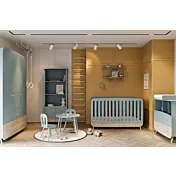 cameretta con culla azzurra