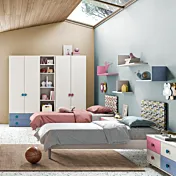 Cameretta per bambino e bambina con letti singoli Zenzero Shop