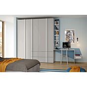 Armadio camerette a 5 ante e 4 cassetti, finitura Grigio dorian