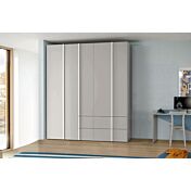 Armadio camerette a 5 ante e 4 cassetti, finitura Grigio dorian