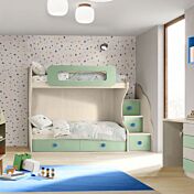 Letto castello con scala a cassetti