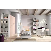 Cameretta completa bambina in finitura Bianco frassino e Peonia Zenzero Shop