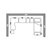 Cameretta con soppalco angolare, finitura Bianco frassino, Peonia e Rosa antico