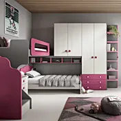 soppalco rosa, grigio e bianco