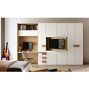 Camera ragazzi bianca e noce biondo, con zona studio