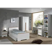 Cameretta moderna composta da armadio 2 ante, letto e comodino 