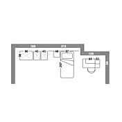 Cameretta ragazzi con armadio battente, finitura Rovere ambra e Blu reale