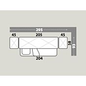 Cameretta ponte H.226, finitura Rovere ambra, Salvia e Nebbia