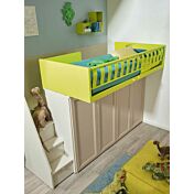 Letto a soppalco con passerella e armadio, Moretti Compact KC512