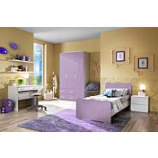 Cameretta completa lilla con lettino singolo