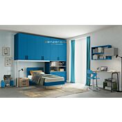 Armadio a ponte con 6 ante battenti in finitura Blu Egeo