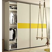 Armadio scorrevole camerette, 2 ante in finitura Desert e Zafferano