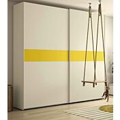 Armadio scorrevole camerette, 2 ante in finitura Desert e Zafferano