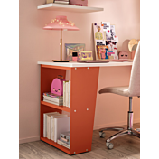 Scrivania moderna per camerette Moretti Compact, finitura Bianco e Mandarino laccato