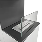 Camino a bioetanolo biocamino da terra, Bianco, 40x40x100 h cm in promo