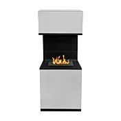 Camino a bioetanolo biocamino da terra, Bianco, 40x40x100 h cm in promozione