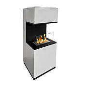 Camino a bioetanolo biocamino da terra, Bianco, 40x40x100 h cm in offerta