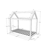 Lettino montessoriano a capanna, 70x140 in pino massello