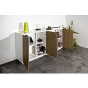 Zona giorno moderna composta da madia alta, porta TV e madia 4 ante