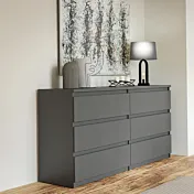 cassettiera 6 cassetti grigia