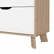 Nuova cassettiera composta da 6 cassetti in finitura Bianco e Rovere