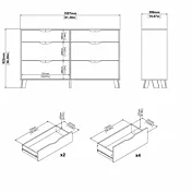 Nuova cassettiera composta da 6 cassetti in finitura Bianco e Rovere