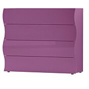 Cassettiera Como moderno, 4 cassetti laccata Lilla lucido