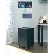 Cassettiera per camerette con 3 cassetti Moretti Compact, Pavone laccato