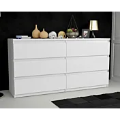 comò 6 cassetti bianco opaco