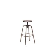 Sgabello girevole, fusto canna di fucile con seduta tinta noce invecchiato