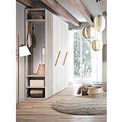 Cameretta scontata per ragazzi in Bianco frassino e Gessato cenere