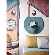 Letto singolo Brio con tasche in tessuto rimovibile in finitura Bianco frassino