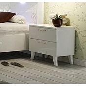 Comodino di design, bianco ad un cassetto e una ribalta