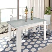 Tavolo da pranzo allungabile, finitura Bianco Artik e Cemento