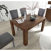 Tavolo moderno con allungo da 49 cm, finitura Noce Dark