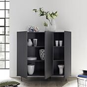 Madia moderna a 3 ante e piedini, color grigio gessato