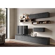 Soggiorno moderno, finitura Piombo e Mercure