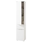 Colonna multiuso 2 ante + 1 cassetto, Bianco Laccato e top Grigio Cemento