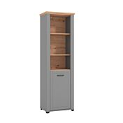 Colonna multiuso 1 anta, finitura Rovere e Carbone