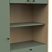 colonna con ripiani verde