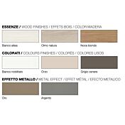 Armadio moderno con libreria, finitura larice bianco, Made in Italy